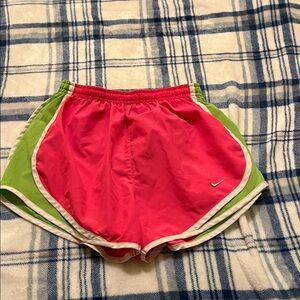 Nike Women's Pink and Green Athletic Shorts